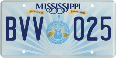 MS license plate BVV025