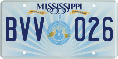 MS license plate BVV026