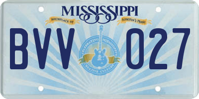 MS license plate BVV027