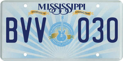 MS license plate BVV030