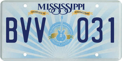 MS license plate BVV031