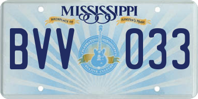 MS license plate BVV033