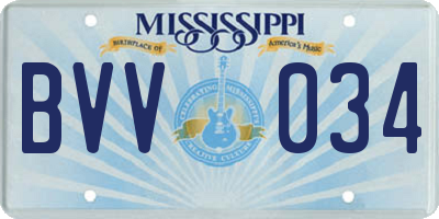 MS license plate BVV034