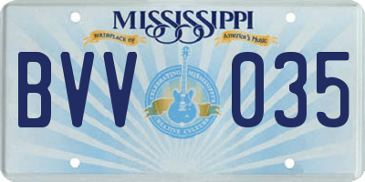 MS license plate BVV035