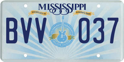 MS license plate BVV037