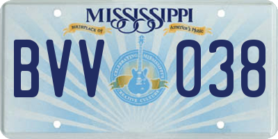 MS license plate BVV038