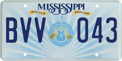 MS license plate BVV043
