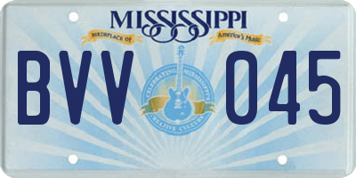 MS license plate BVV045