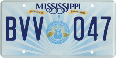 MS license plate BVV047