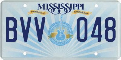 MS license plate BVV048