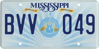 MS license plate BVV049
