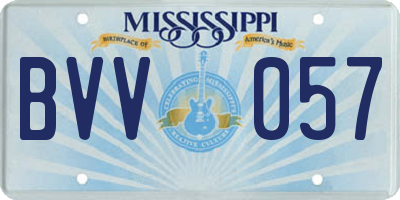 MS license plate BVV057