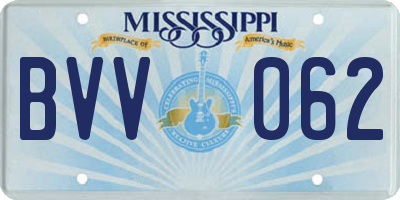 MS license plate BVV062