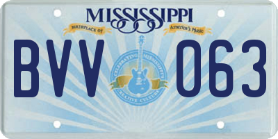 MS license plate BVV063