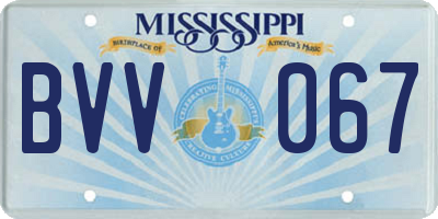 MS license plate BVV067