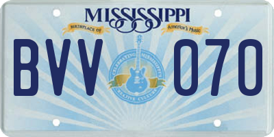 MS license plate BVV070