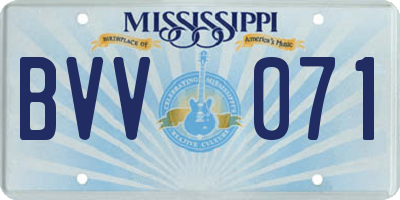 MS license plate BVV071