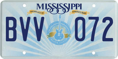 MS license plate BVV072