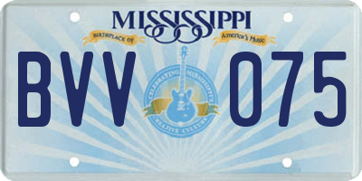 MS license plate BVV075