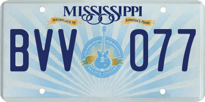 MS license plate BVV077