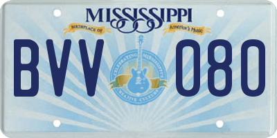 MS license plate BVV080