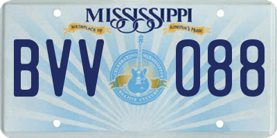 MS license plate BVV088