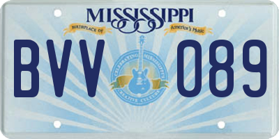 MS license plate BVV089