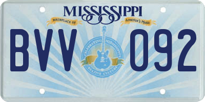MS license plate BVV092