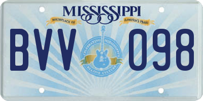 MS license plate BVV098