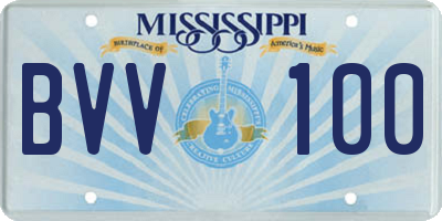 MS license plate BVV100