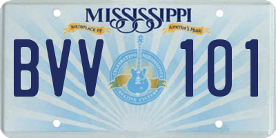 MS license plate BVV101