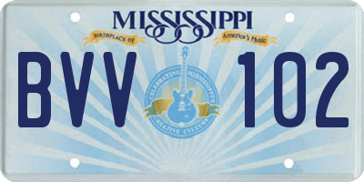 MS license plate BVV102
