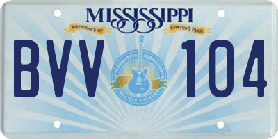 MS license plate BVV104
