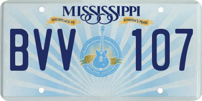 MS license plate BVV107