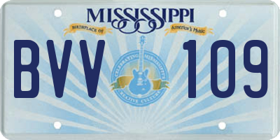 MS license plate BVV109
