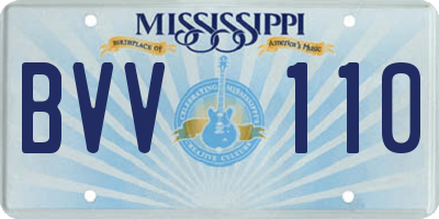 MS license plate BVV110