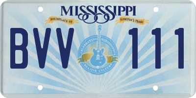 MS license plate BVV111