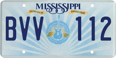 MS license plate BVV112