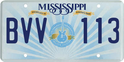 MS license plate BVV113
