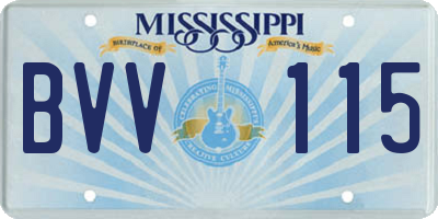 MS license plate BVV115