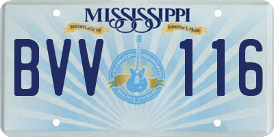 MS license plate BVV116