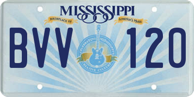 MS license plate BVV120
