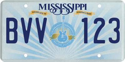MS license plate BVV123