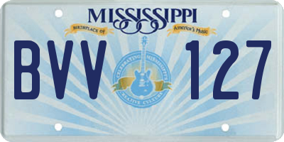 MS license plate BVV127