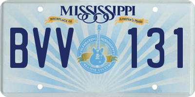 MS license plate BVV131