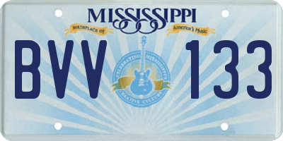 MS license plate BVV133