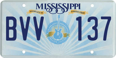 MS license plate BVV137