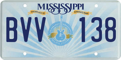 MS license plate BVV138