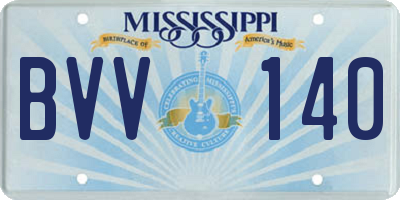 MS license plate BVV140