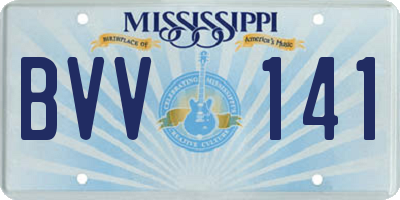 MS license plate BVV141